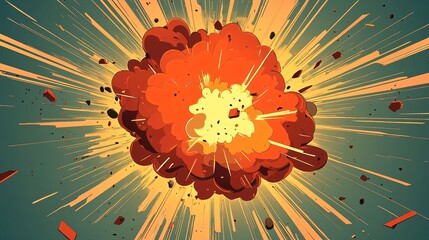 Dynamic Comic Book Explosion Vector Illustration for Creative Designs
