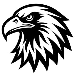 american eagle head black silhouette vector, Simple silhouette Design vector icon with white background. Bird Vector, wild animal vector 