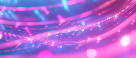 Naklejka premium Vibrant light trails create rhythmic waves of energy and movement in abstract design