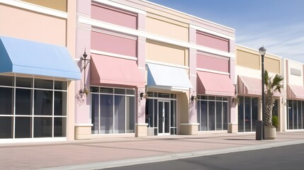 Pastel storefront mall