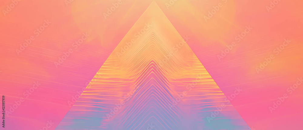 Poster exploring triangular music wave forms in a vibrant abstract background design