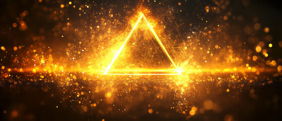 Vibrant abstract triangular spark design with glowing elements for modern applications