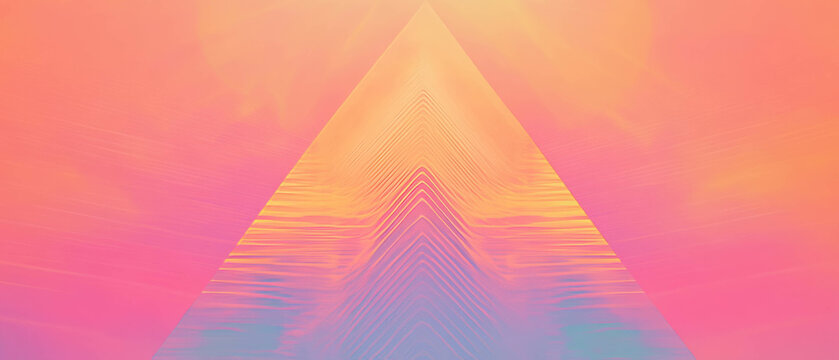 Exploring triangular music wave forms in a vibrant abstract background design