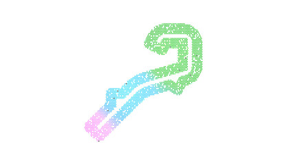 Icon staff is made up of LED square shapes. There are bright diodes and there are black dead diodes