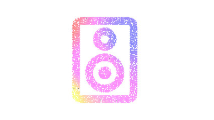 Icon speaker is made up of LED square shapes. There are bright diodes and there are black dead diodes