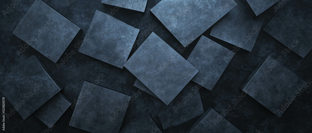Poster dynamic overlay of abstract shapes and light creating texture on a black background