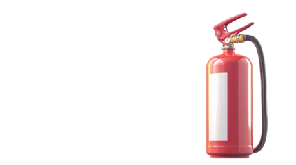 Pink fire extinguisher on green, safety and preparedness for home workplace emergencies