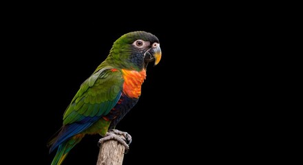 parrot on black