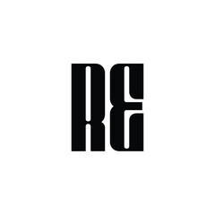 RE monogram logo design letter text name symbol monochrome logotype alphabet character simple logo
