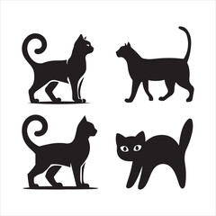 Cat vector silhouette illustration	