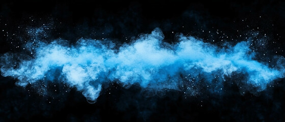 Fototapeta premium Soft blue watercolor texture blending with dark background for artistic expression