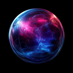 Fototapeta premium Vibrant multi-colored bubbles floating against a deep black background, creating a striking and dynamic visual effect. These abstract images showcase glowing, translucent spheres with a futuristic.