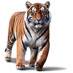 Fototapeta premium Majestic Bengal Tiger Walking Through Its Natural Habitat in a Realistic Depiction