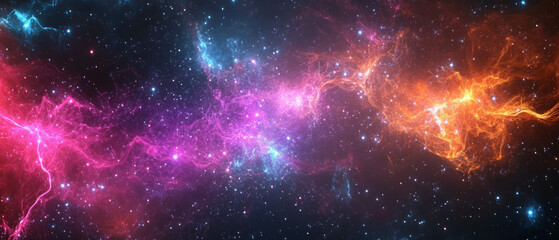 Naklejka premium Bright glowing sparks texture creating a luminous overlay against a dark cosmic background