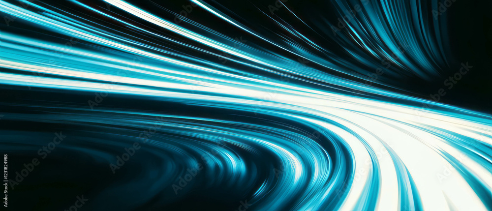 Poster bright light trails form captivating patterns with dynamic streaks on a dark backdrop