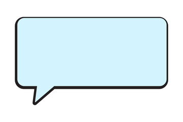 Chat message template. Rectangular text frame speech bubble.