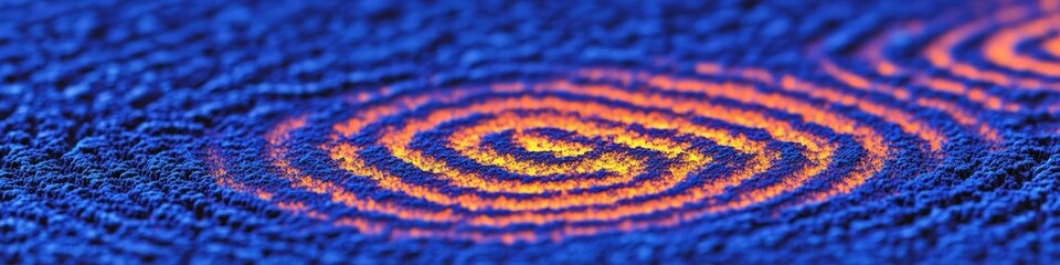 Fototapeta premium Vibrant swirling, geometric pattern. Abstract texture background made using generative technology.