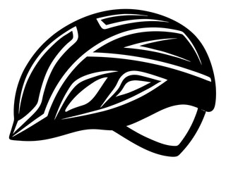 Cycle helmet black silhouette vector, Simple silhouette Design vector icon with white background. bike helmet vector