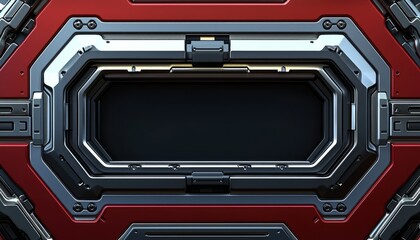 Red and Silver Metallic Sci Fi Panel Design