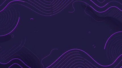 Abstract Purple Waves Background Design, Dynamic Flowing Lines and Dots Pattern, Modern Digital Art