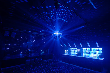 Disco ball reflection light at night. birthday party, wedding,