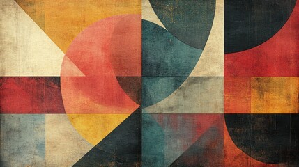 Abstract geometric art print, textured design, wall decor, vintage style