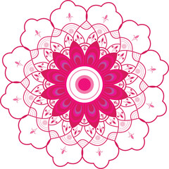pink flower background cute mandala design