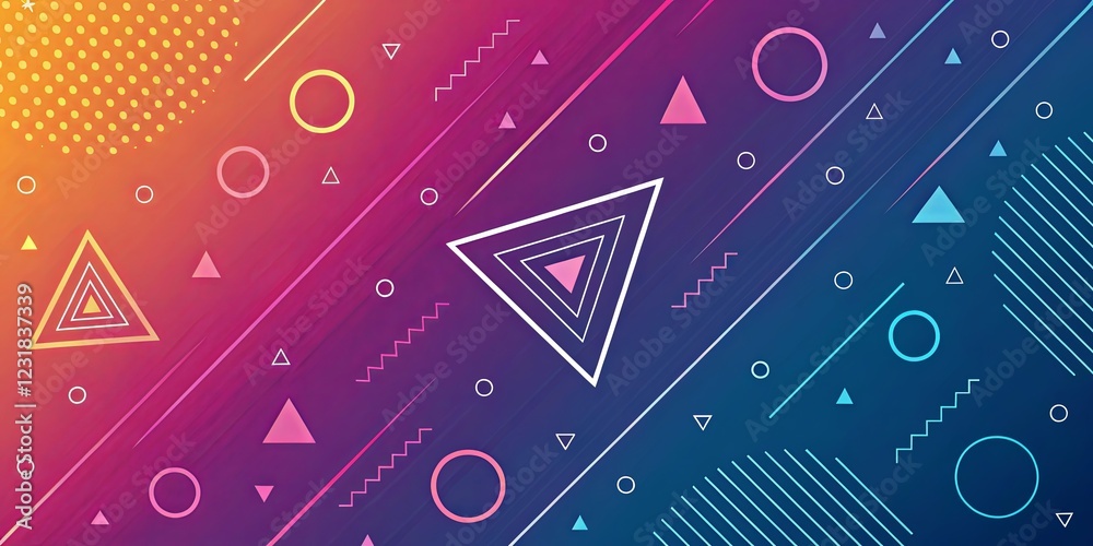 Poster A colorful background with many shapes and lines