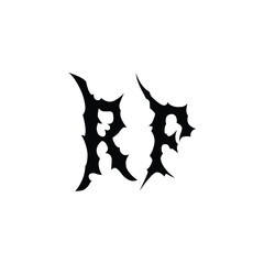 RF monogram logo design letter text name symbol monochrome logotype alphabet character simple logo