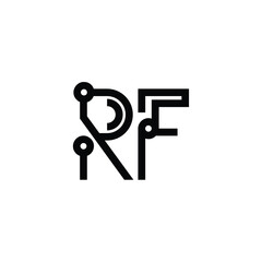 RF monogram logo design letter text name symbol monochrome logotype alphabet character simple logo