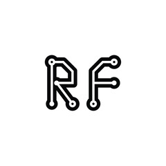 RF monogram logo design letter text name symbol monochrome logotype alphabet character simple logo