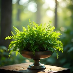 Radiant Greenery A Captivating Display in Soft Backlight