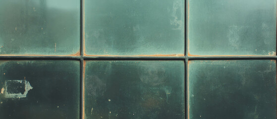 Dust and smudges on a worn textured window surface against a black background