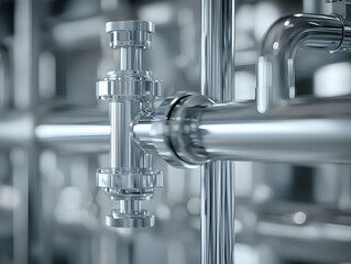 Chrome pipes in industrial plant