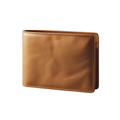Realistic men casual genuine leather wallet isolated on transparent background.