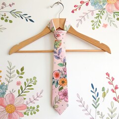 hanger with a floral tie 