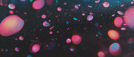Expressive film overlay featuring abstract shapes and vibrant colors on a dark background