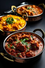 Ethnic Cuisine: A buffet showcasing traditional Indian dishes like biryani, naan, and curries.