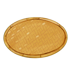 wooden plate isolated on white