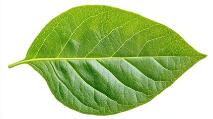 Obraz premium Fresh Green Leaf with Detailed Veins and Texture in Natural Light