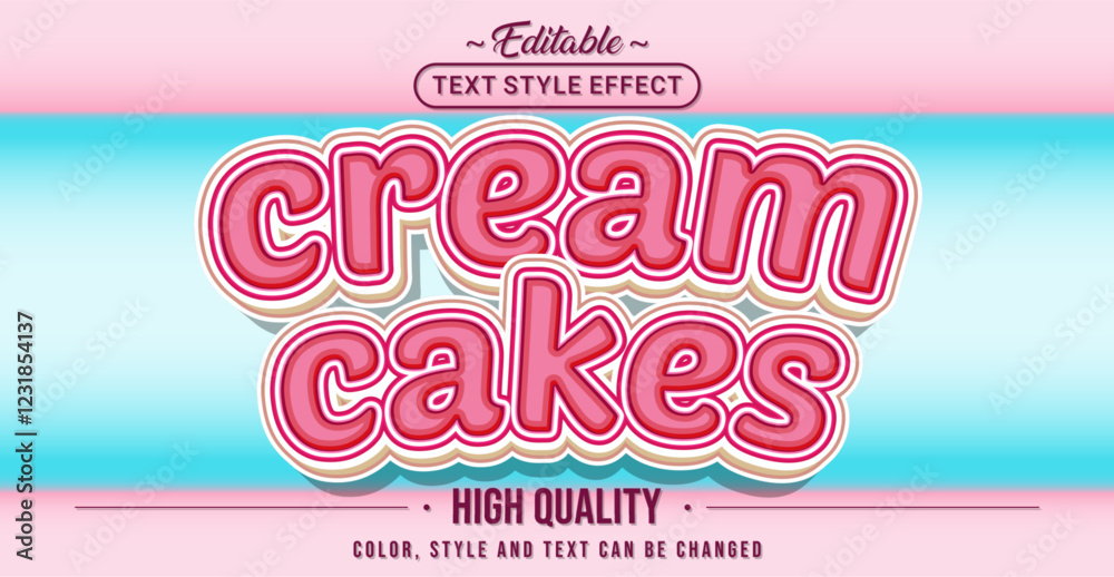 Aufkleber Editable text style effect - Cream Cakes text style theme.
