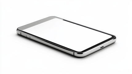 Smartphone with blank white screen. Vector realistic mockup of mobile phone with empty display front and angle view, template for UI UX design