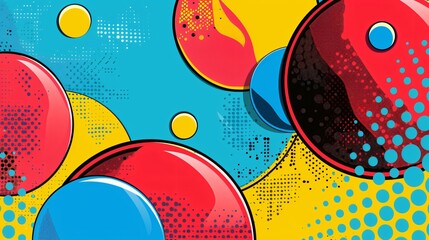 Obraz premium Colorful Pop Art Bubbles Icon Set for Graphic Design Projects