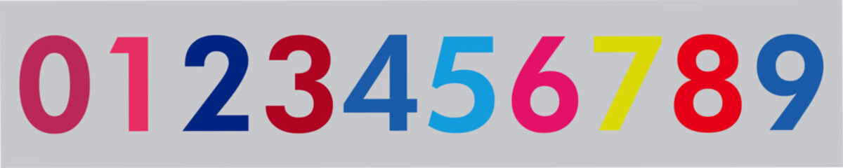 color numbers 0-9 template design. 