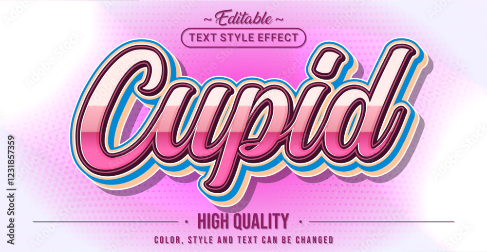 Aufkleber editable text style effect - cupid text style theme.