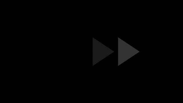 abstract White triangle arrow with right direction animation on black background.