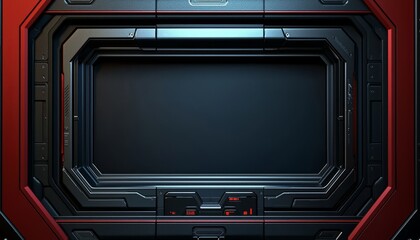 Futuristic Red And Black Metal Panel Design