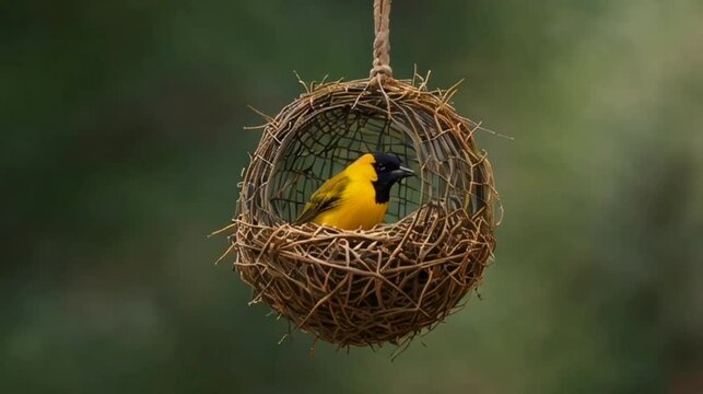 A beautiful bird or the nest