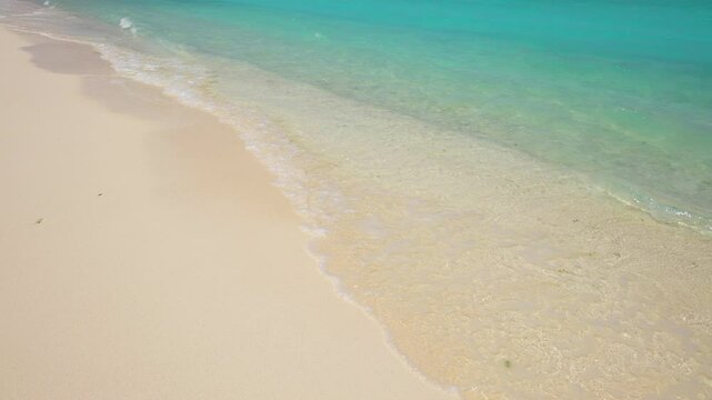 Phuket beach sea sand and sky. Landscape view of beach sea in summer day. Beach space area. At Karon Beach, Phuket, Thailand.4K UHD