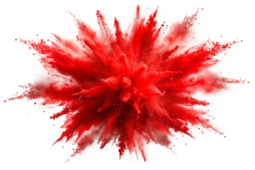 bright red hole paint color powder festival expos on transparent background